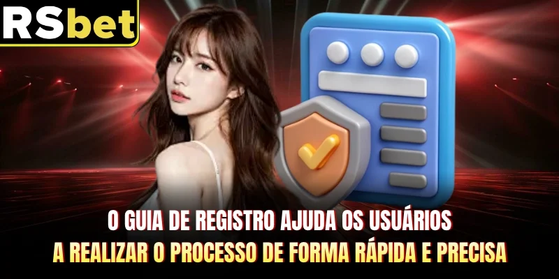 O guia de registro ajuda os usuários a realizar o processo de forma rápida e precisa