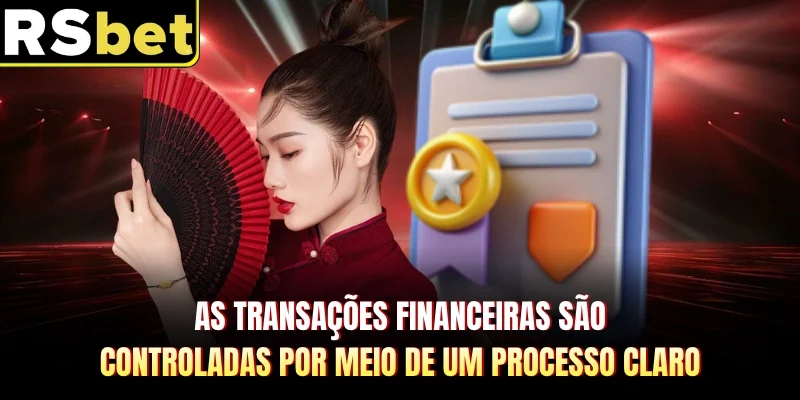 As transações financeiras são controladas por meio de um processo claro