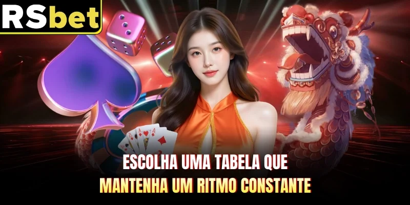 Escolha uma tabela que mantenha um ritmo constante